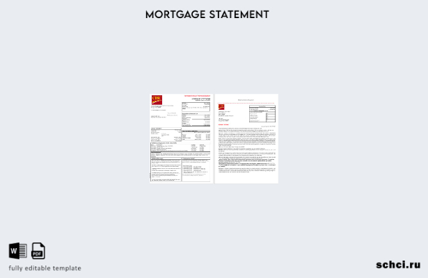 цифровая загрузка выписки по ипотеке банка CIBC США в форматах Word и PDF, шабло